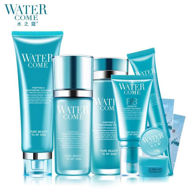 watercome水之蔻 莹肌保湿洗面奶爽肤水乳液bb霜眼霜套装