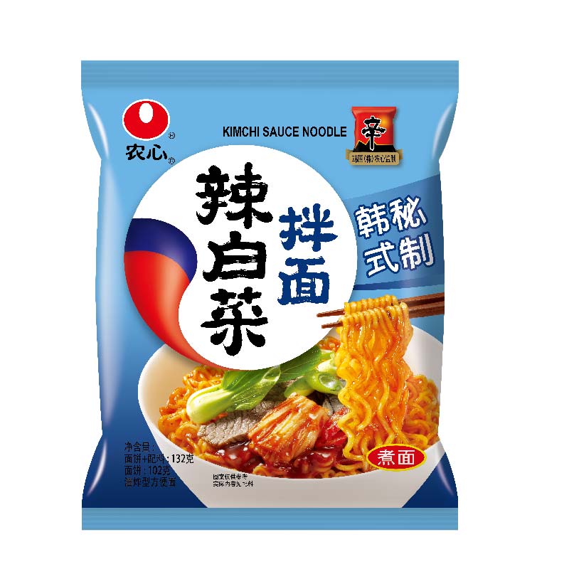 【天猫超市】 农心 辣白菜拌面（韩式秘制）132g/袋 方便速食煮面
