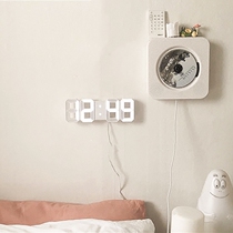 INS Hanfeng studio home decoration electronic clock LED digital wall clock stereo alarm clock I simple modern