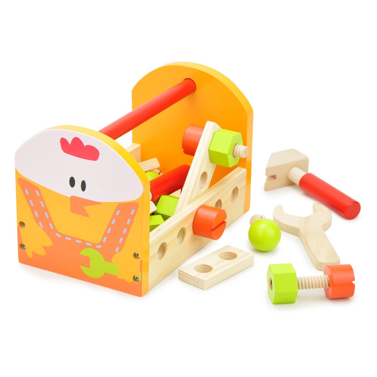 Wooden children nut combined small chicken toolbox nut disassembly combined puzzle assembly combined toy tool table