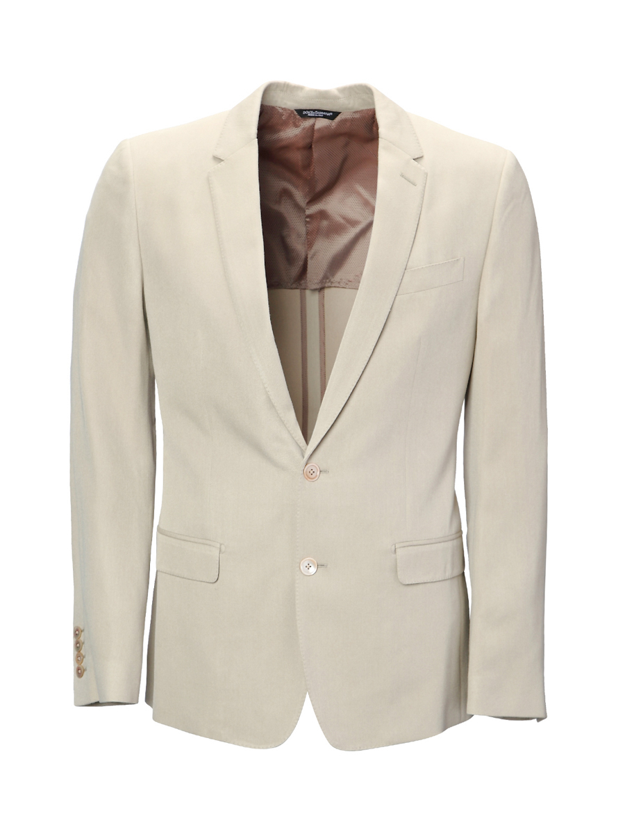 Dolce&Gabbana 米色平驳领两粒扣饰西装