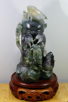 Natural Guilin chicken blood jade orchid jade green wax carved fine ornaments a blockbuster rising steadily.