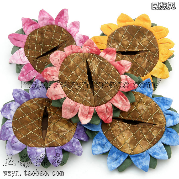 Sunflower Tissue Box\Yunnan Ethnic Style Handmade Fabric Sunflower Tissue Cover\Sunflower