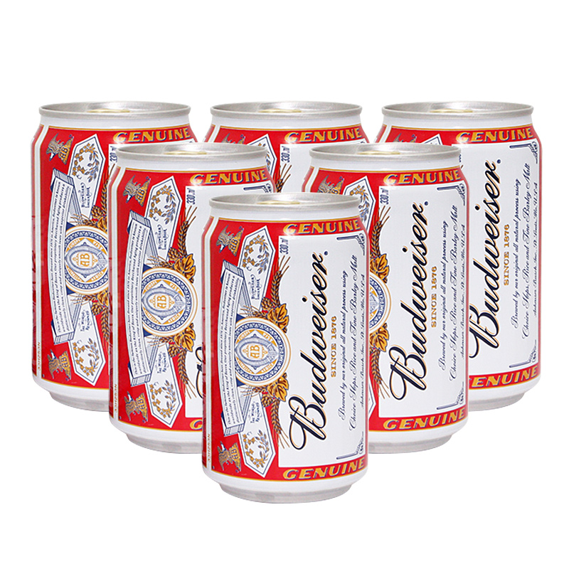 【天猫超市】Budweiser/百威啤酒 小麦醇正拉罐330ml*6 经典之作