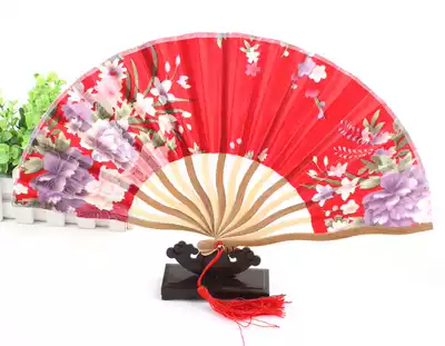 Chinese fan Lady silk fan knot wedding wedding return folding fan Japanese craft gift small Fan 2