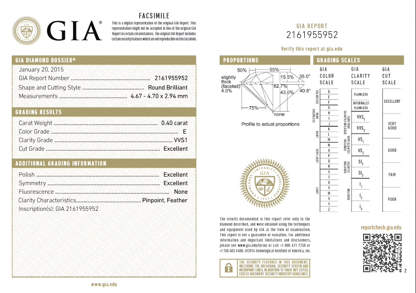 Zuo Ting You Li GIA Loose Diamond 0 4ct E VVS1 3EX N Diamond Tianjin Xiaoli Physical Store