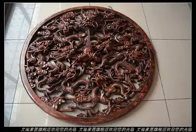 Dongyang wood carving antique craft gift decoration Basswood pendant carved Kowloon disc pendant