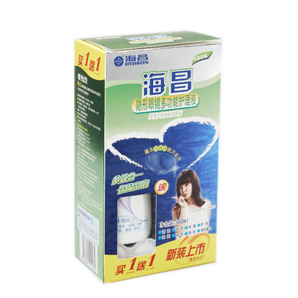 海昌隐形眼镜护理液 多效保湿美瞳护理液360ml+EYE60mlsk