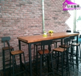 Заблокирован стеной, столовая железа с твердым деревом домашнего бара столока молока Магазин чай магазин кофейня повседневное столик и комбинация стула простые