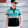 Ivankaso mùa hè mới áo sơ mi POLO nam sọc ngắn tay châu Âu và Vương quốc Anh Áo thun cotton cỡ lớn Anh áo thun nam polo