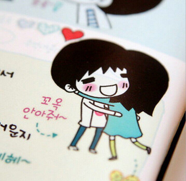 Couple stickers pvc cartoon sticker black card available with a picture Valentine's Day gift making diaries post