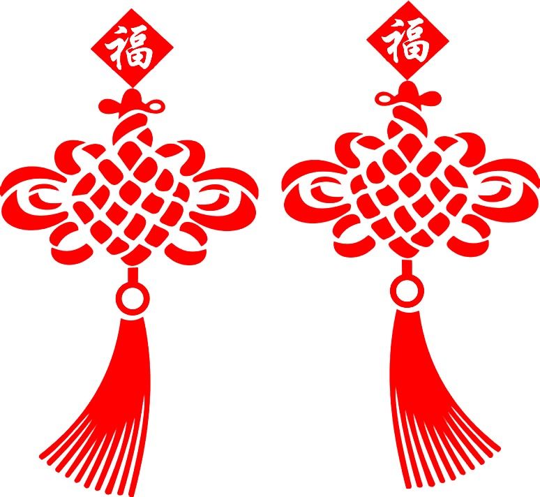 Large hollow self-adhesive Chinese knit paper windows glass stickers New Year New Year's New Year's Day Car sticker