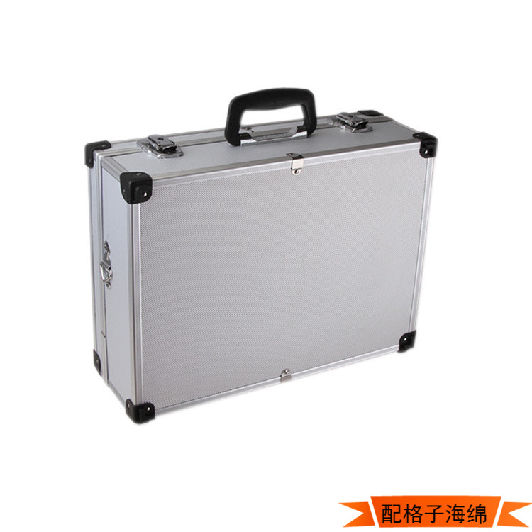 Aluminum alloy toolbox large suitcase multifunctional household hardware box storage box instrument box with partition