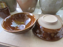 Yunnan Dali Bai ethnic handmade earth pottery earthenware tea bowl without glazed brown glazed clay pottery bowl original ecological sand and bowl pendulum piece