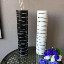 Rattan wrought iron wood imitation ceramic vase living room dried flower arrangement floor large vase home decoration flower arrangement