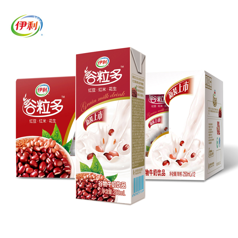 【天猫超市】伊利 谷粒多红谷谷物牛奶250ml*12