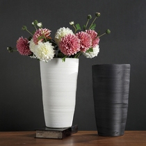 Simple and modern living room dining table dried flower flower arrangement American rustic ceramic vase ornaments model room decorations