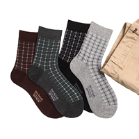 Hàn Quốc nhập khẩu vớ cotton chính hãng kẻ sọc nam cổ điển vớ kẻ sọc retro vớ kẻ sọc kinh doanh vớ nam tất vintage