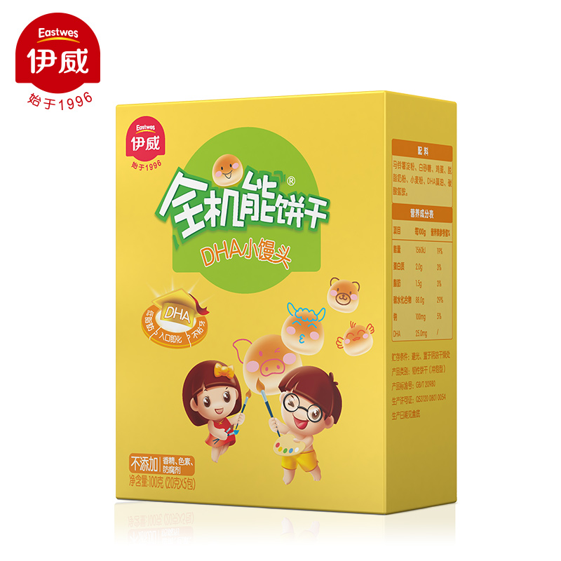 【苏宁易购】伊威(eastwes)全机能饼干DHA小馒头100g*1 婴儿辅食