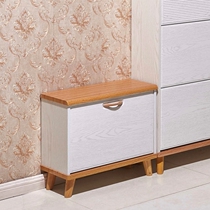 Nordic shoe stool Shoe cabinet storage stool Shoe stool Solid wood simple modern stool European storage stool