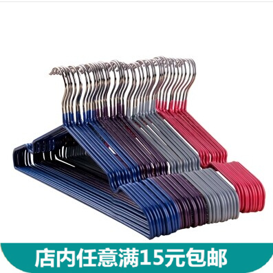 Nano non-slip dip plastic hanger 10 stainless steel grooves drying clothes drying rack dry and wet dual-use clothes hanging wholesale