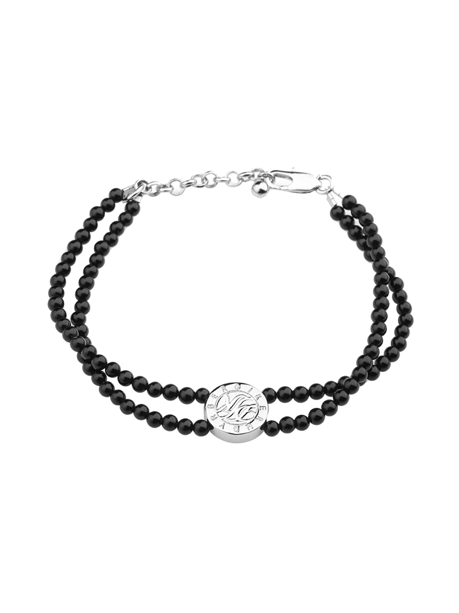 DYRBERG/KERN 黑色原始系列玛瑙双层手链