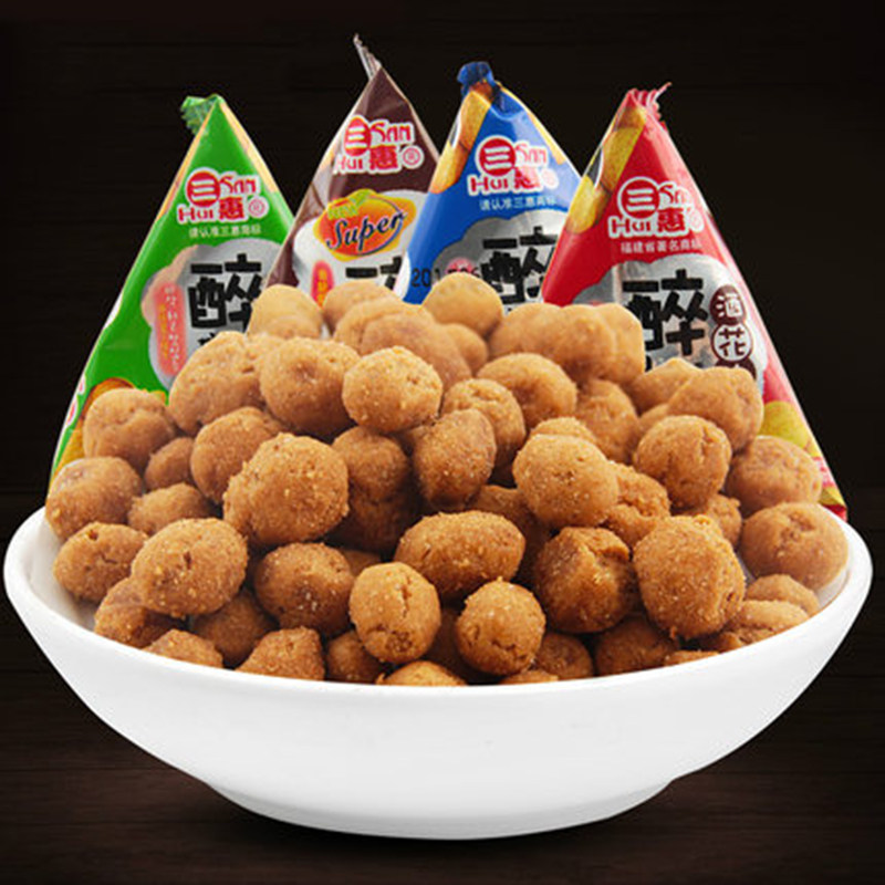 Sanhui drunk peanuts leisure office snacks loose weight 500g multi-taste mixed package Independent small package