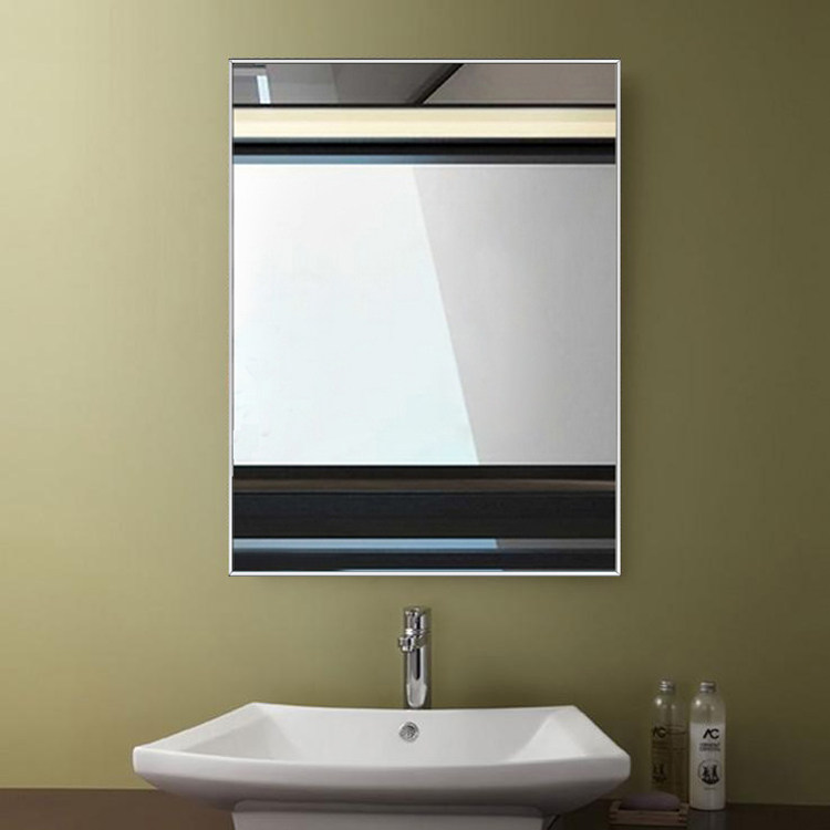 Modern new haute aluminum alloy bathroom mirror bathroom Damp Silver Mirror Makeup Room Wall-mounted Dresser Square Mirror