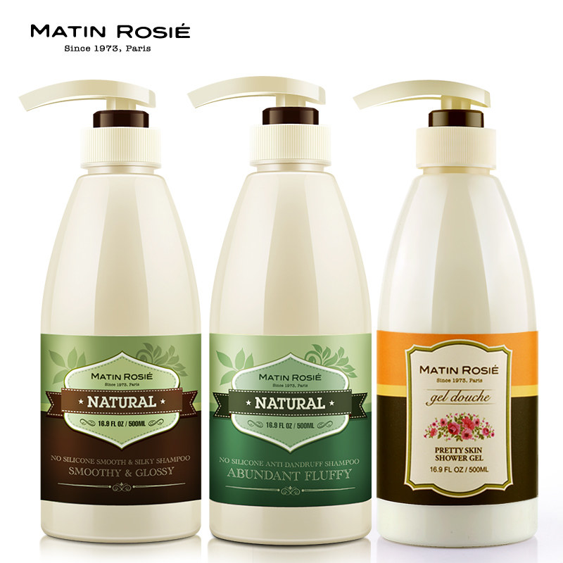 无硅油去屑柔顺洗发水控油止痒洗发露 花卉美肌沐浴露家庭套装