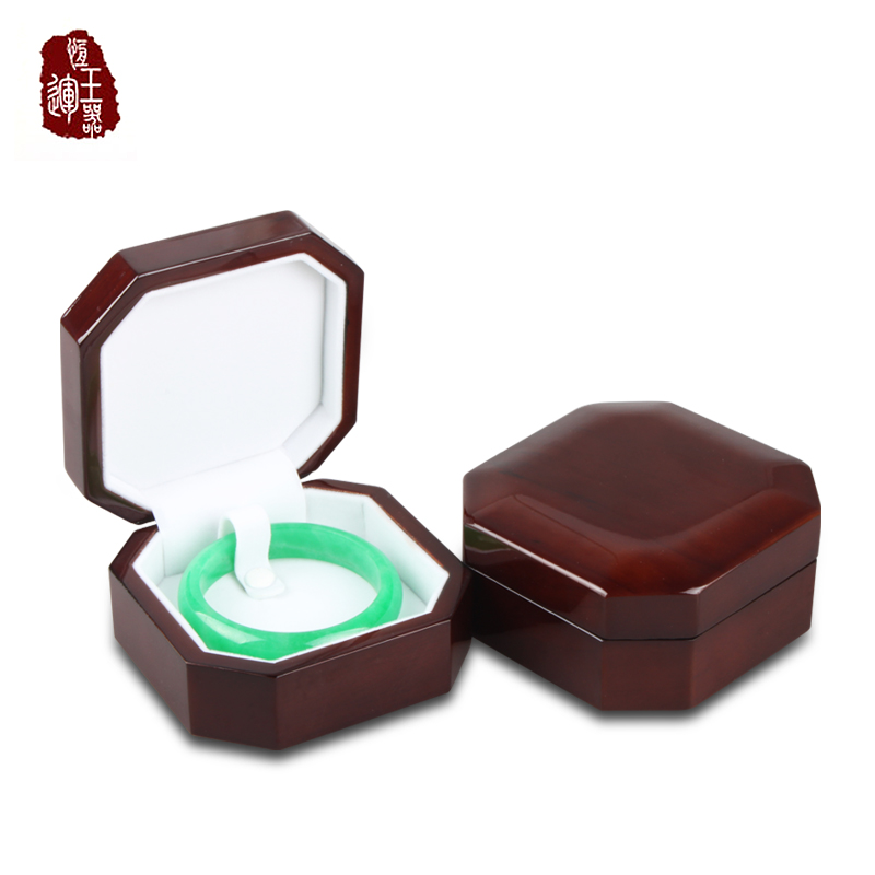 High-end bracelet box wooden jewelry handgebar string of jade jade bracelet solid wooden necklace box