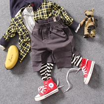 Child Leave Two Casual Pants 2022 Spring Autumn Boy Kids Striped Splicing Solid Pocket Basketball Cover Pants Long Pants