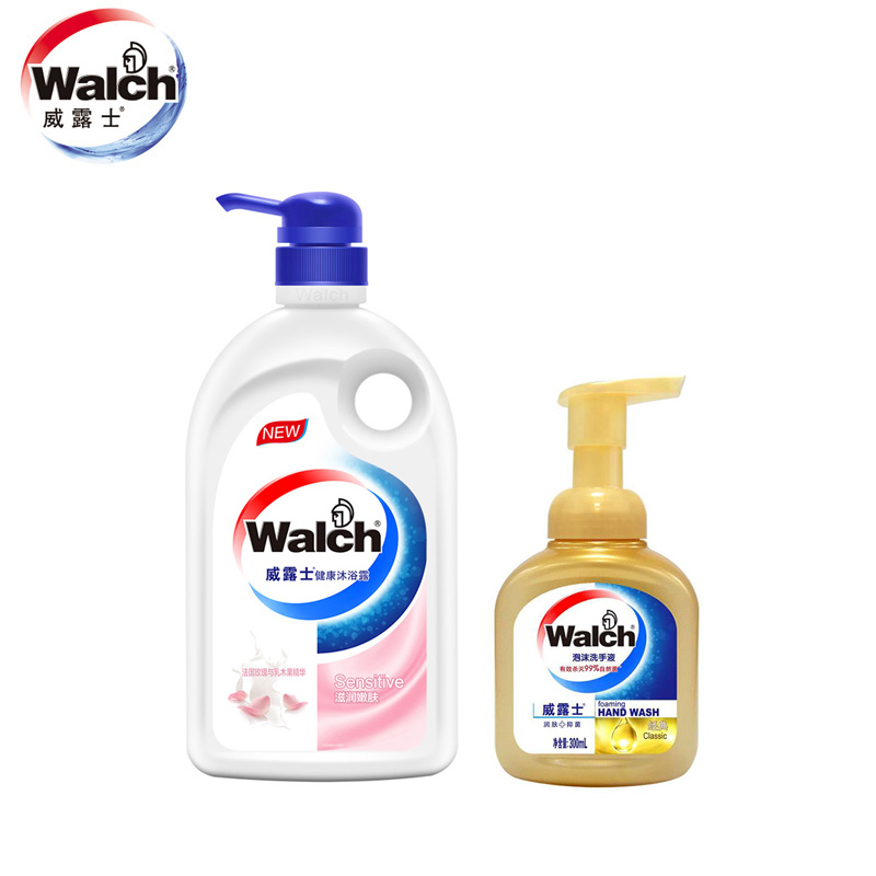 Walch/威露士玫瑰与乳木果精华沐浴乳720ml 洗手夜200ml组合套装