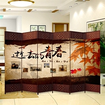 Folding screen partition simple economical mobile push-pull telescopic partition wall bedroom space-saving fabric living room