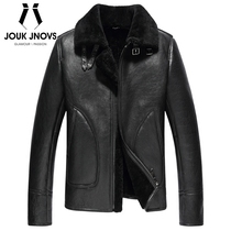 Clearance fashion new short B3 fur one man leather jacket retro locomotive military fur cool handsome