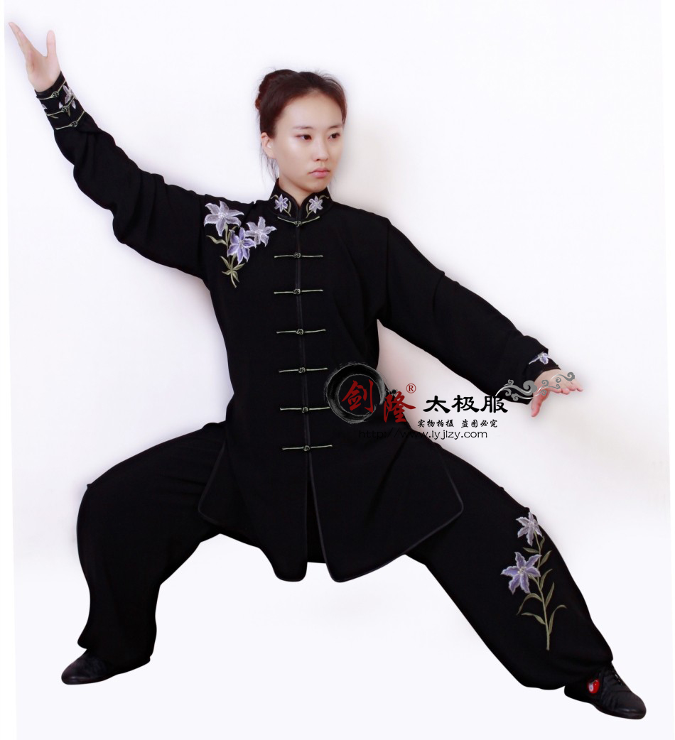 1407 Soft radial lily Jianlong original design custom Tai Chi performance clothing women's high-end high-end embroidery embroidery