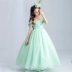 Ánh sáng màu xanh lá cây trẻ em 2018 công chúa váy cô gái ăn mặc sinh nhật váy hoa cô gái pettiskirt mùa hè váy váy đàn piano chương trình váy bộ vest hàn quốc cho bé Váy trẻ em