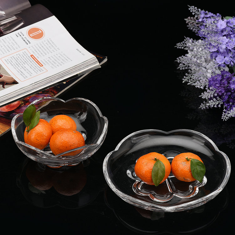 Small number Crystal fruit tray glass dried fruit pan fruit fighting fruit dish Sarah bowls small vegetable bowls restaurant Creativity Fashion-Taobao