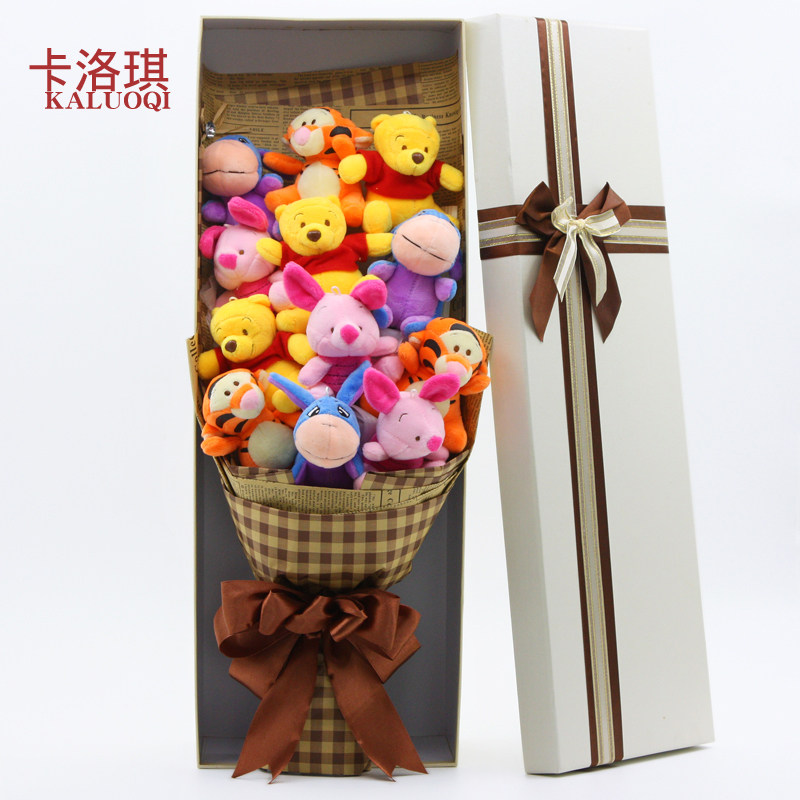 Cartoon Bouquet Leather Pij Small Pig Vini Cub Cubs Gift Flowers Bouquet To Send Classmates Birthday Gift Bouquet