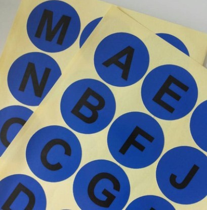 Spot 5CM round color Adhesive tag paper A to Z alphabet Number Label Number Label can be customized