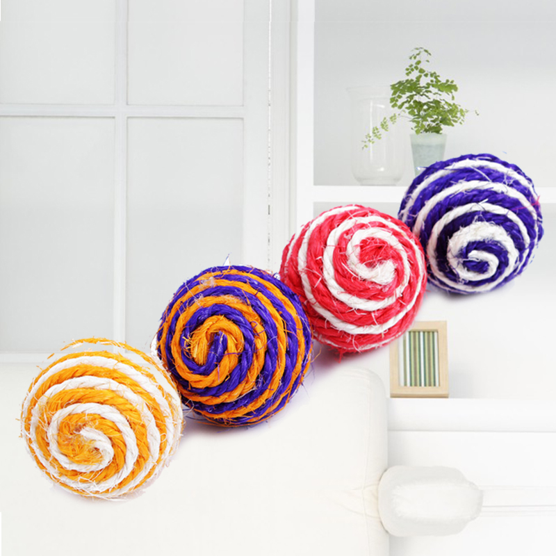 Sisal ball hairy line ball cat toy kitty Cat Items Grindhis Toys Teasing Cat Toy Ball Plush Stuffed Toys