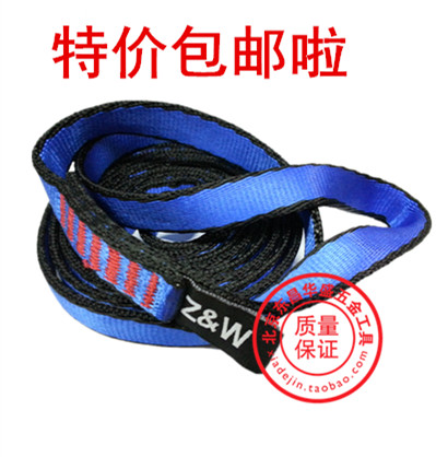 Rock climbing anti-fall buffer with buffer-coated nylon flat belt Chrysanthemum Rope D type lock catch protection belt 120CM