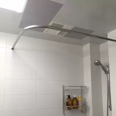 Imported 304 stainless steel shower curtain rod L - shaped curved diamond-shaped U-shaped bathroom curtain rod custom shape size