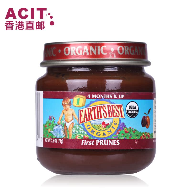 【香港直邮】美国Earth's Best 1段有机西梅果泥  4月+宝宝辅食