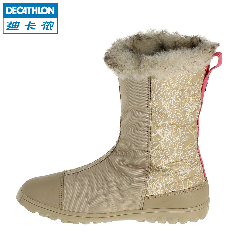 迪卡侬 户外冬季童鞋儿童青少年 防水高筒雪地靴棉鞋 女童QUECHUA