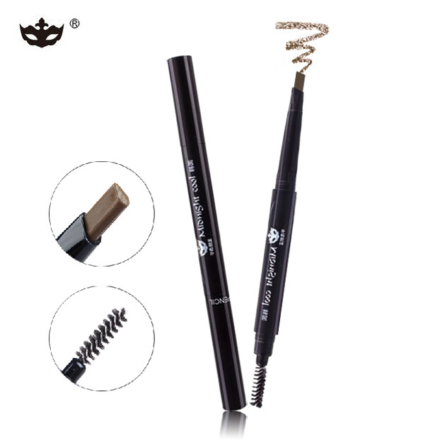 Midnight cool black triangle automatic rotating eyebrow pencil Double-headed eyebrow pencil Eyebrow brush Waterproof sweatproof non-smudge
