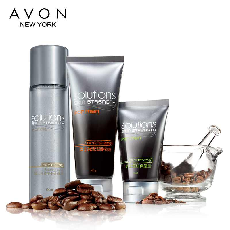 Avon/雅芳肌肤管理男士劲活洁面啫喱+净爽平衡调理水+控油保湿露