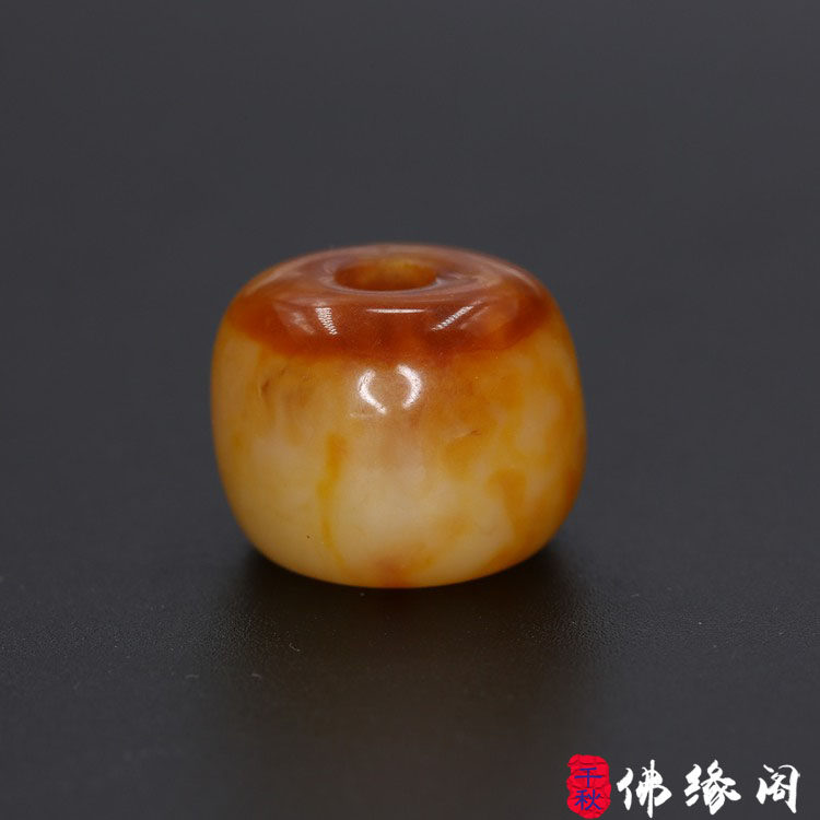 Buddha's Penthouse Chicken Oil Yellow Old Honey Wax Barrel Beads Round Edge Flat Bead Drum Beads Multi-Treasure Hand Strings Accessories Beads DIY Accessories