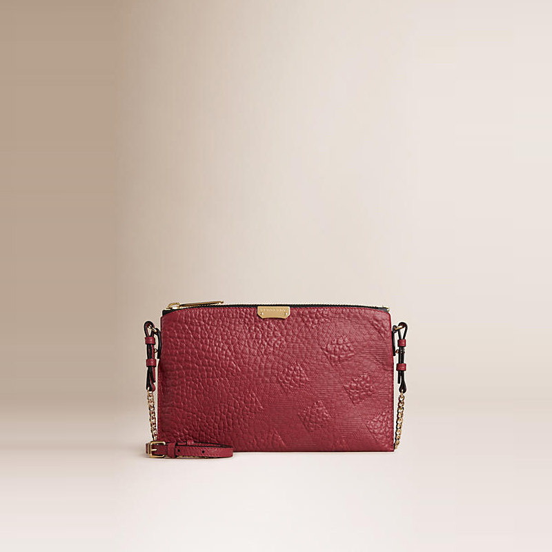 BURBERRY/博柏利格纹压花皮革手拿包 40034021