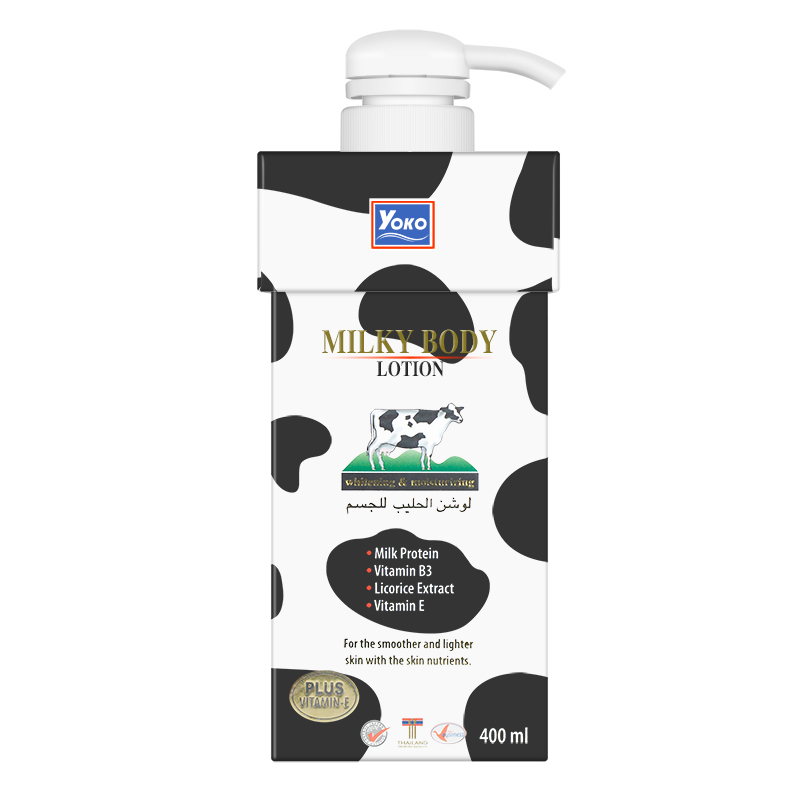 保税区发货Yoko优菓牛奶润肤身体乳液400ml 补水保湿润白