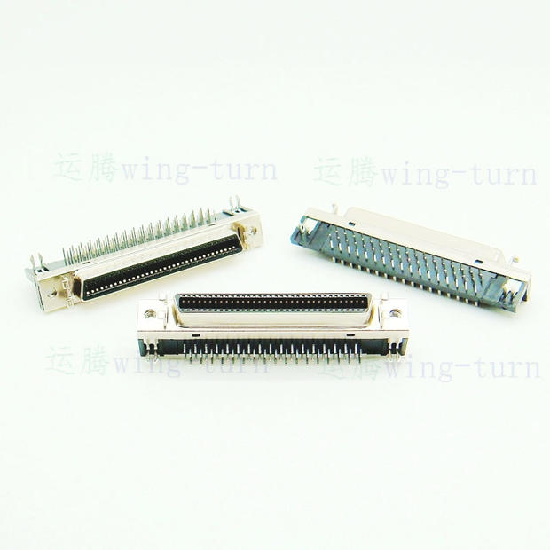 Yongteng MCR68FL-90 SCSI68 Master Fed Connector HPCN68F 90 degree PCB Welder Connector